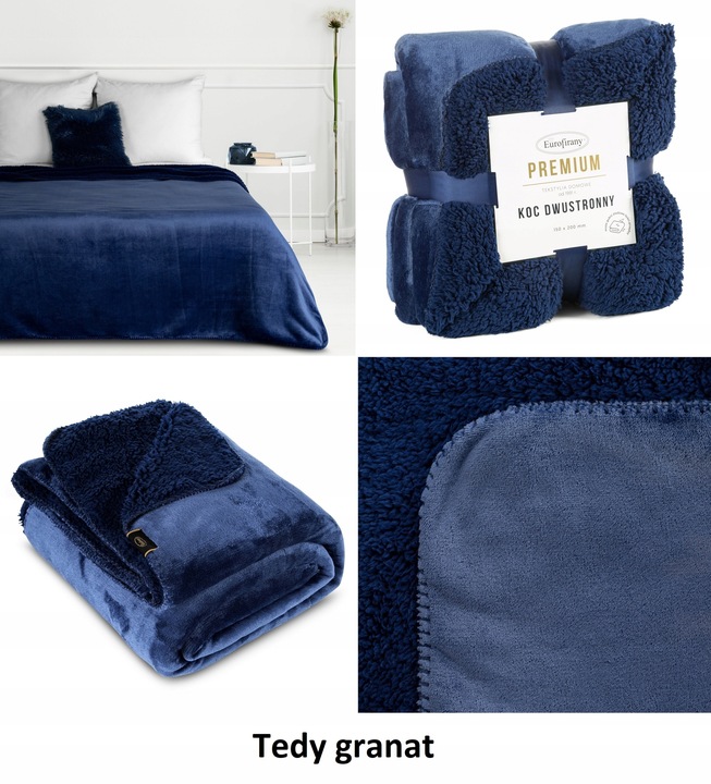 Koc Dwustronny 170x210 Polar Bukla Eurofirany Sherpa Baranek Na Prezent