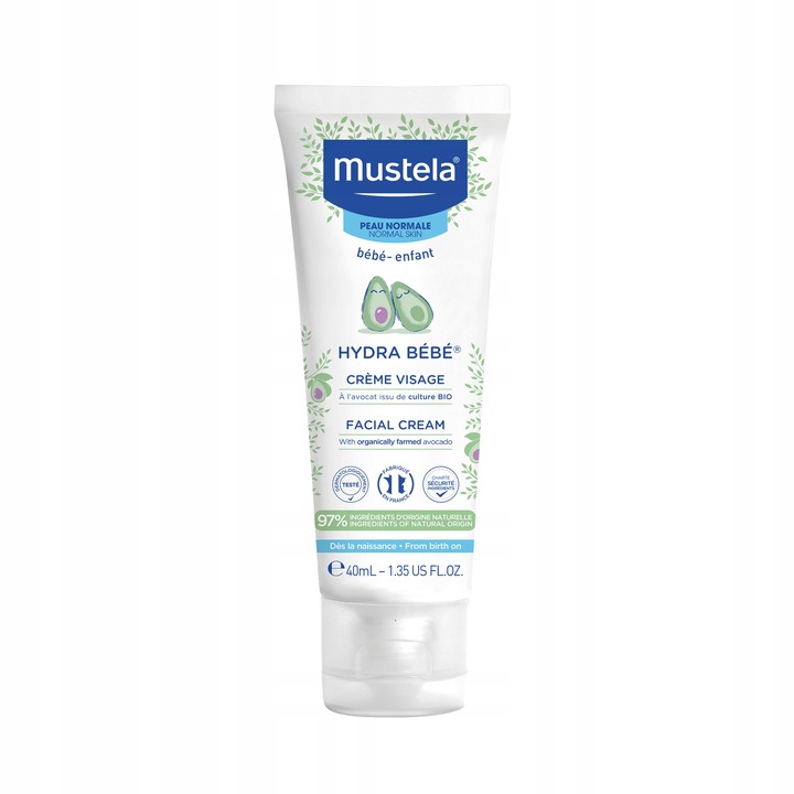 MUSTELA HYDRA BEBE Krem do twarzy z organicznym awokado 40 ml
