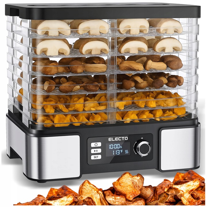 SUSZARKA DO GRZYBÓW OWOCÓW WARZYW DUŻA 15L TIMER TERMOOBIEG 500W + 6