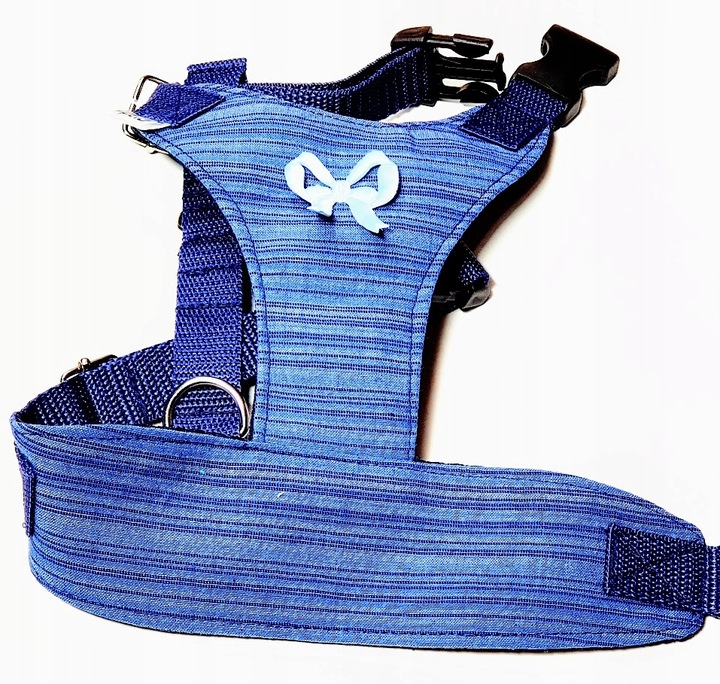 PELO Szelki-Pelki BAWEŁNA LATO pasiak niebieski r3