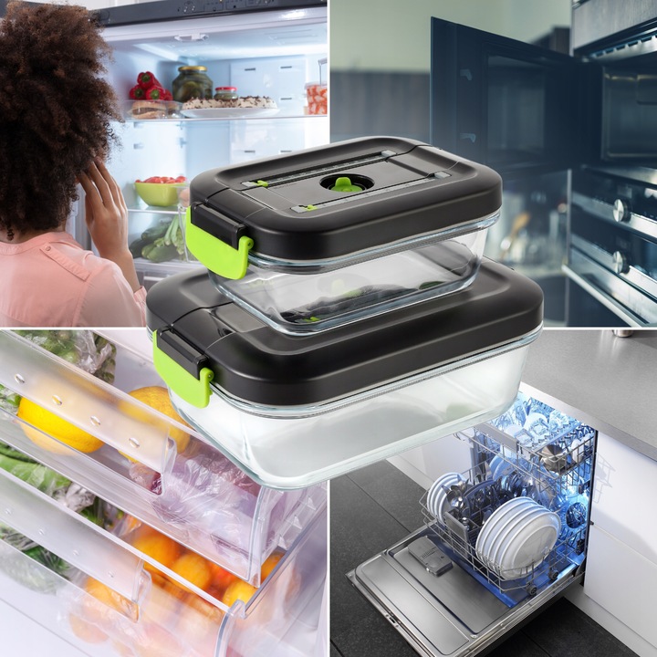 Szklane pojemniki próżniowe na żywność 1,5L 0,65L do zgrzewarki