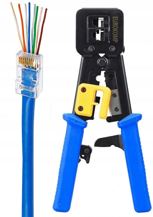 Zaciskarka 6P 8P wtyków przelotowych RJ45 PRASKA