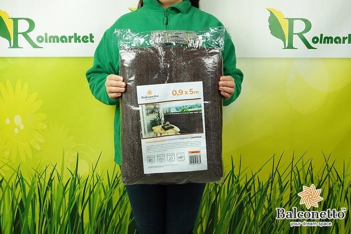 MATA OSŁONA balkonowa osłonowa brązowa 0,9x5m UV na BALKON brąz UV