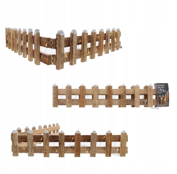 Ozdobny płotek z oświetleniem DEKORACJA 90 x 10 cm Podświetlany