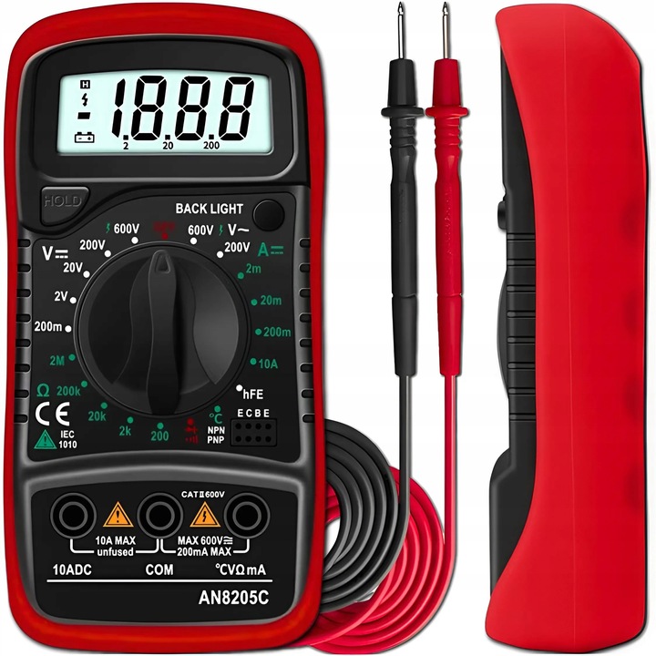 MIERNIK MULTIMETR CYFROWY PRĄDU NAPIĘCIA LCD TESTER UNIWERSALNY AC DC 10A