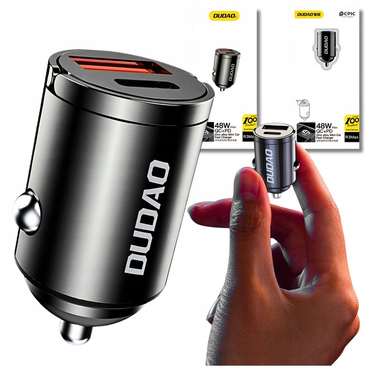 ŁADOWARKA SAMOCHODOWA USB C SZYBKA PD 48W MAŁA SAMOCHODOWA ZAPALNICZKA USB