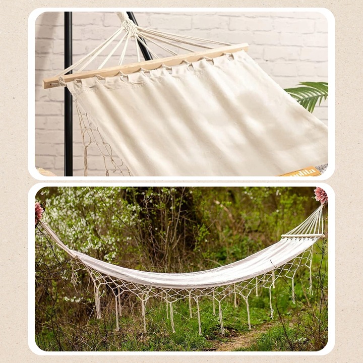Wygodny HAMAK OGRODOWY BOHO makrama HUŚTAWKA ogrodowa LEŻAK WISZĄCY mocny