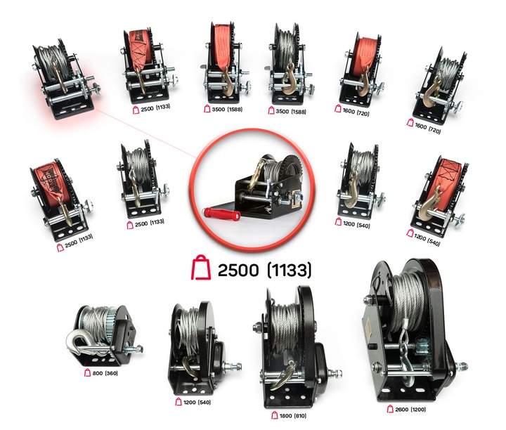 WYCIĄGARKA RĘCZNA KORBOWA LINOWA 1133kg WCIĄGARKA lebiodka przenośna