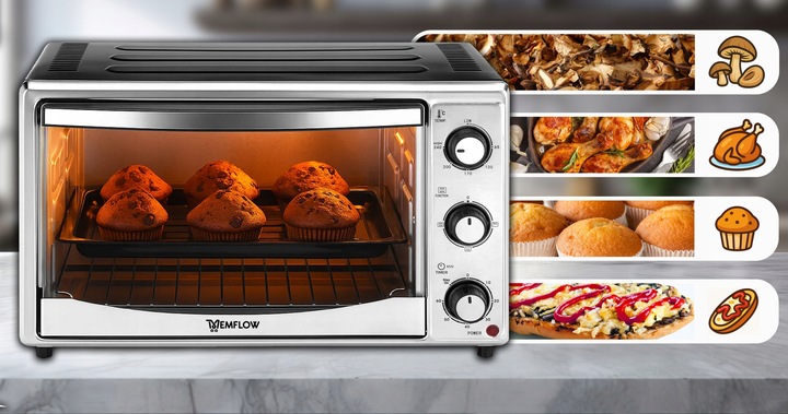 MINI PIEKARNIK PIECYK ELEKTRYCZNY Z TERMOOBIEGIEM DO PIECZENIA 25L