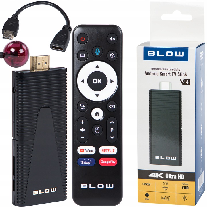 ODTWARZACZ MULTIMEDIALNY SMART TV STICK BOX BLUETOOTH 4K WIFI PRZYSTAWKA