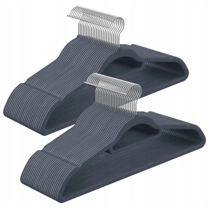 WIESZAKI NA UBRANIA WELUROWE ANTYPOŚLIZGOWE SZARE ARVENTA STYLE - 20