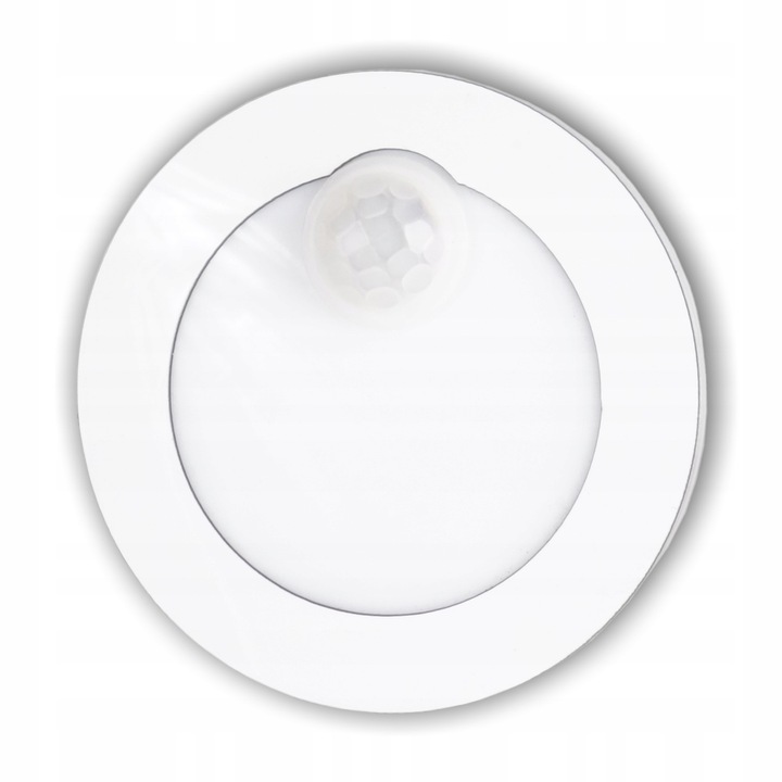 Oprawa schodowa oświetlenie schodowe LED 230V OKRĄGŁA BIAŁA Czujnik Ruchu