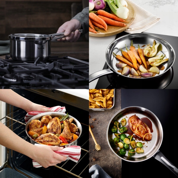 Komplet garnków Duetto patelnia pokrywki 10el