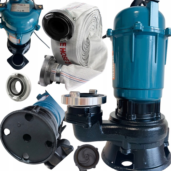 POMPA DO WODY BRUDNEJ CZYSTEJ SZAMBA Z ROZDRABNIACZEM + WĄŻ 30M + 3