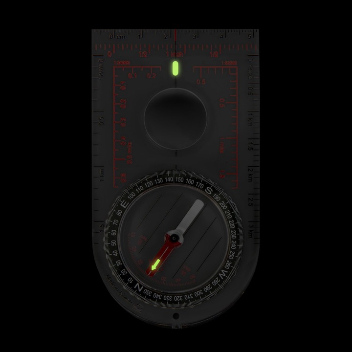 KOMPAS MAPOWY BUSOLA PRZEŹROCZYSTY FOSFORYZUJĄCY HELIKON KOMPAS SCOUT MK2