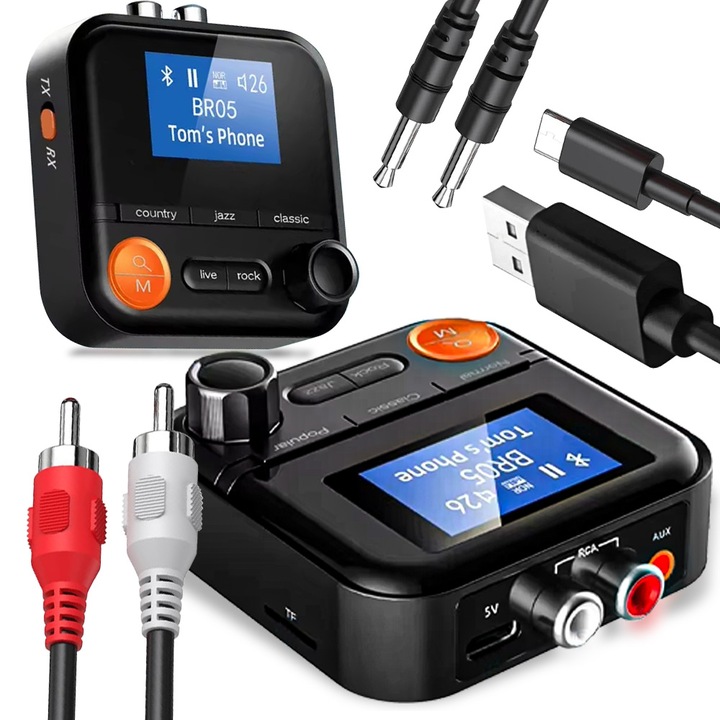 ADAPTER TRANSMITER BLUETOOTH ODBIORNIK NADAJNIK BT 5.2 AUX RCA JACK