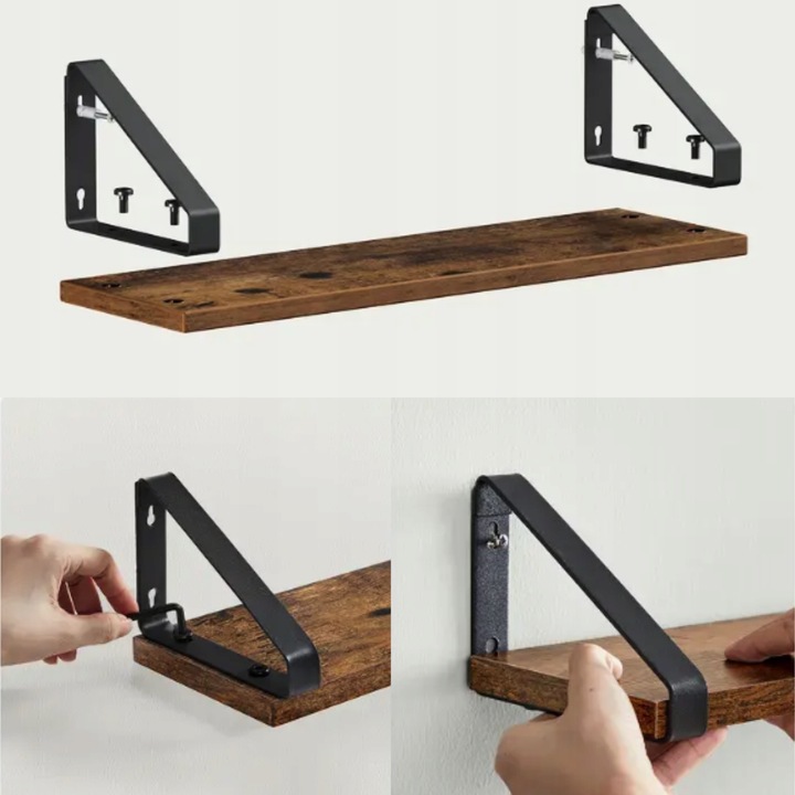 Zestaw półek ściennych wiszących rustic loft styl industrialny 3