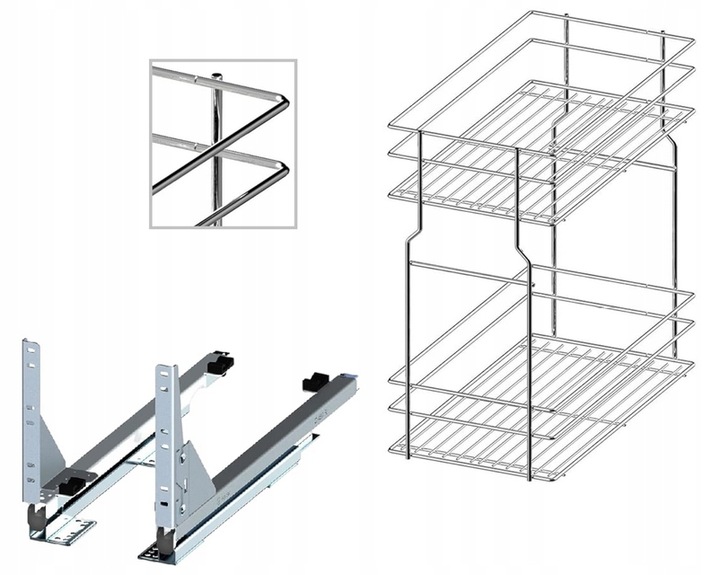 Kosz cargo wysuwany Multi Variant 250 prowadnice dolne cichy domyk
