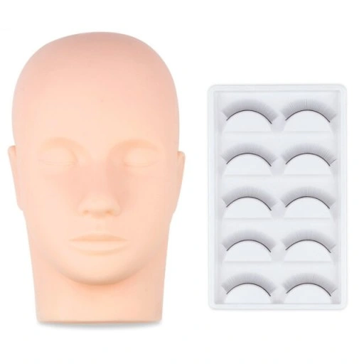 Główka treningowa do rzęs + rzęsy 5par FancyLashes