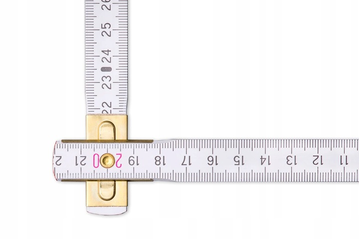 Miara składana drewniana 2 m biała METRIE Perfekt przeguby stalowe 10