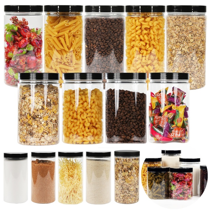 Słoiki POJEMNIKI na przyprawy makaron 500+1250+ 1500 ml 14 szt MEGA