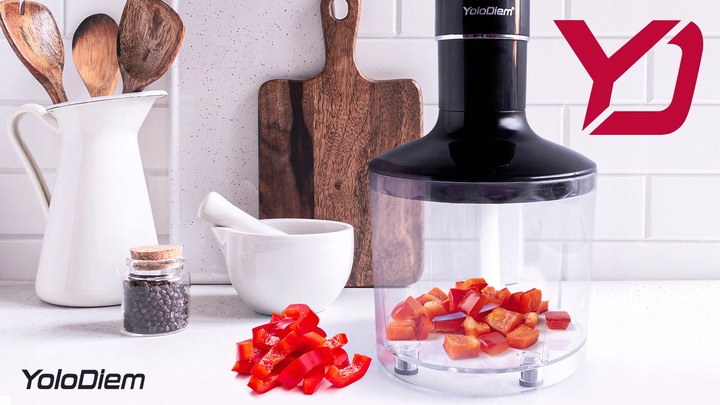 BLENDER RĘCZNY WIELOFUNKCYJNY 9W1 1500W PRO 4 TYTANOWE OSTRZA BOGATY