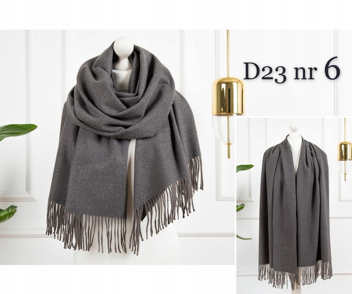 CIEPŁY SZAL KLASYCZNY SZALIK DAMSKI ELEGANCKI MODNY BRĄZOWY KOLORY