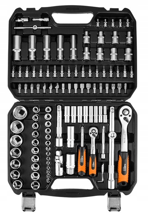 NEO Zestaw Kluczy Nasadowych 110 Elementów 1/2", 1/4" Walizka