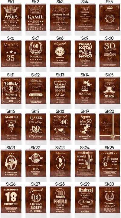 SKRZYNKA KARAFKA SZKLANKI DO WHISKY Z GRAWEREM!