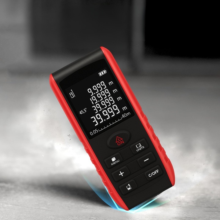 DALMIERZ LASEROWY 50M KĄTOMIERZ CYFROWY MIERNIK POZIOMICA LASEROWA LED