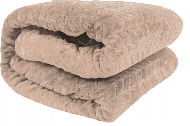 KOC NARZUTA DWUSTRONNA TŁOCZONY NA PREZENT FUERO 200x220 BEŻOWY TAUPE