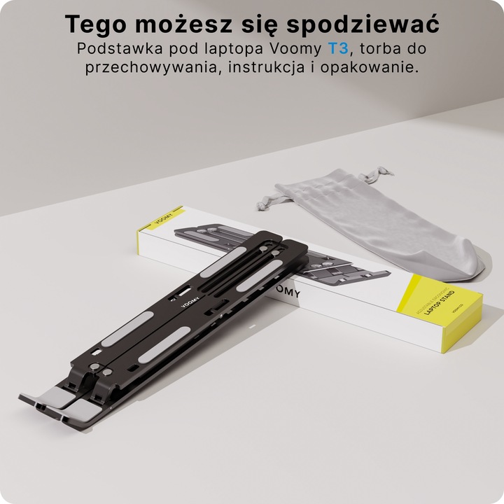 VOOMY T3 Podstawka Pod Laptopa, Czarny
