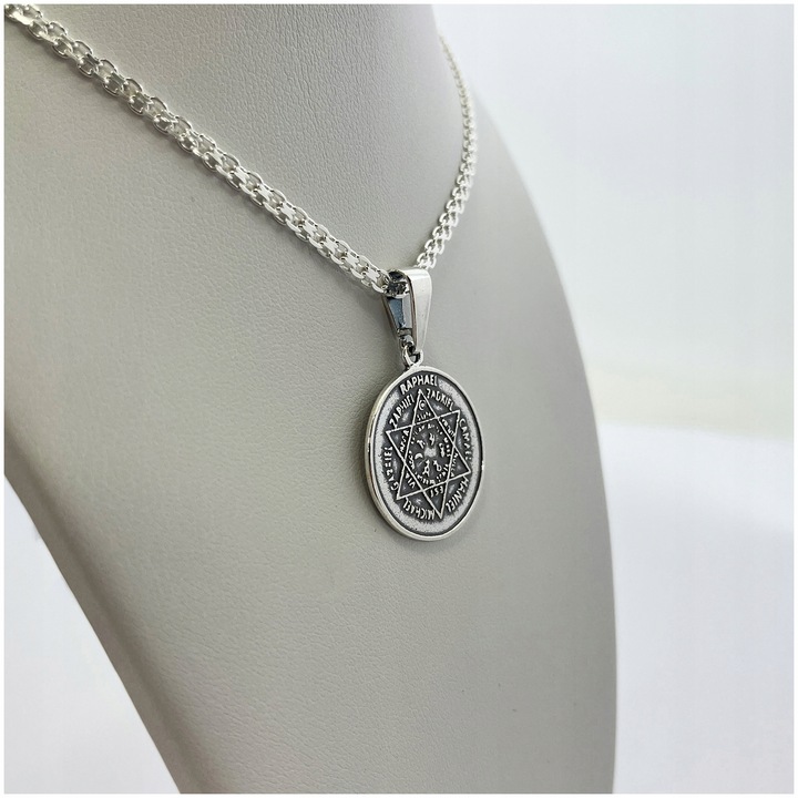 NASZYJNIK SREBRO 925 BISMARK TALIZMAN 7 ANIOLÓW ARCHANIOLÓW PIECZĘC AMULET