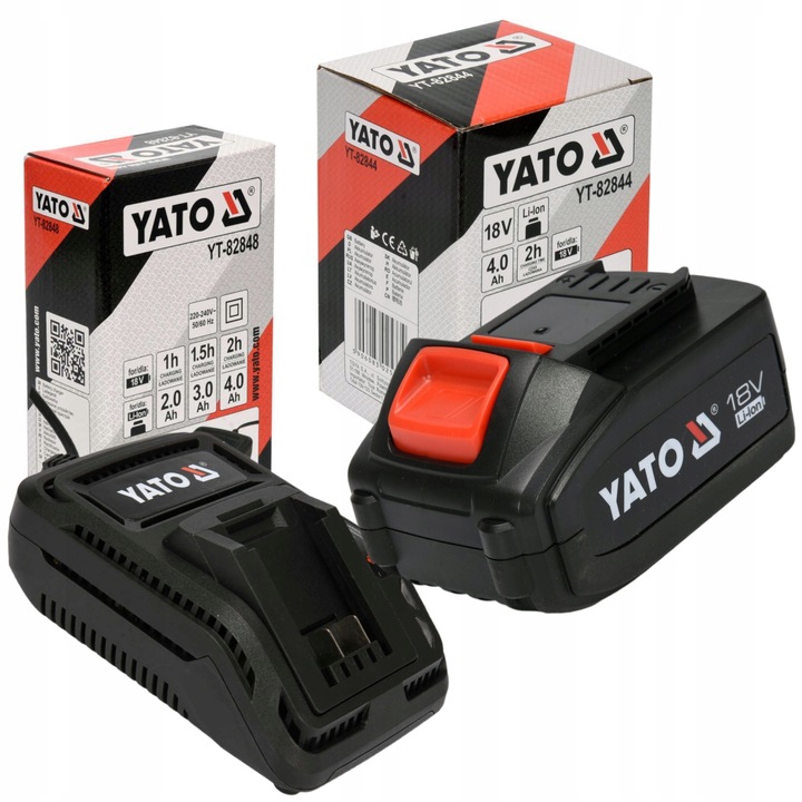 YATO ZESTAW AKUMULATOR BATERIA LITOWO JONOWA LI-ION 4Ah 18V + ŁADOWARKA