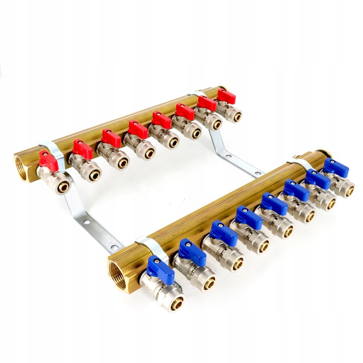 Rozdzielacz C.O. 8 obwodów zaworki PEX odpowietrzniki DO GRZEJNIKÓW