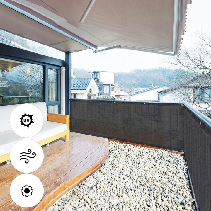 OSŁONA BALKONOWA MATA TARASOWA SIATKA NA BALKON TARAS PŁOT 1,2x5m UV