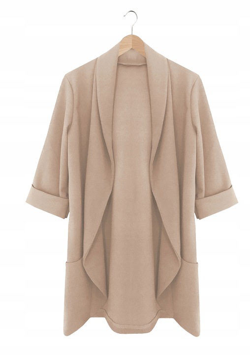 Marynarka damska żakiet NARZUTKA elegancka model MIA damska BEŻOWY