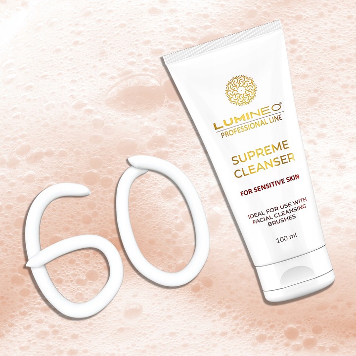 Lumineo Brush PRO różowy 4 końcówki + żel do skóry wrażliwej