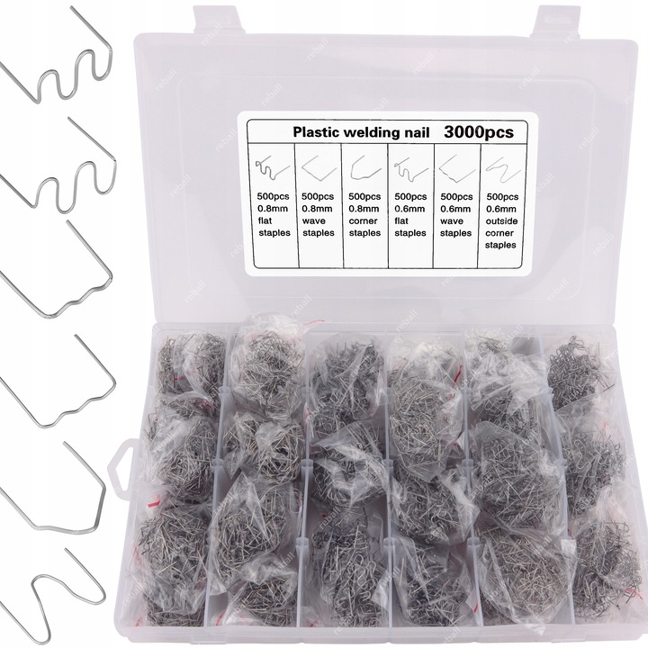 ZSZYWKI DO PLASTIKU ZGRZEWARKI ZESTAW 3000SZT RS28 RS26 RS16 RS18 RS46