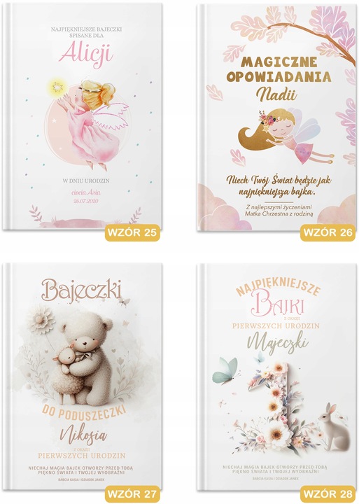 BAJKI dla dzieci Prezent na Dzień Dziecka Roczek Pamiątka Chrztu Z IMIENIEM