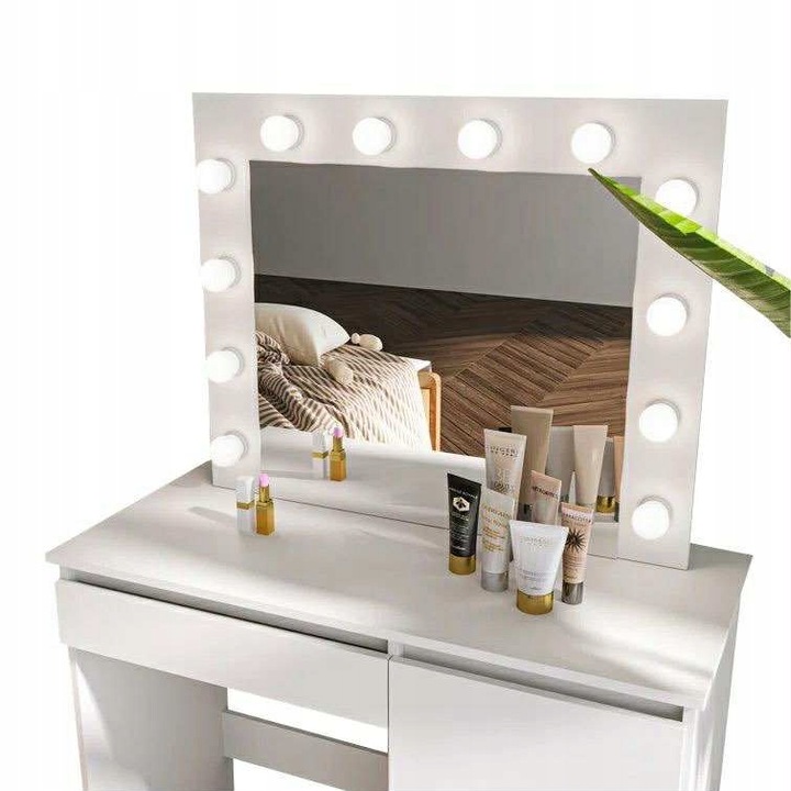 TOALETKA kosmetyczna LUSTRO OŚWIETLENIE 12 LED 94 x 140 x 43cm