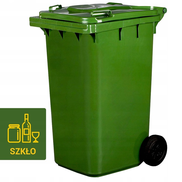 POJEMNIK KOSZ KUBEŁ 240L NA ŚMIECI ODPADY ZIELONY