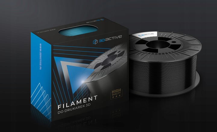 Filament PLA+ do drukarek 3D 3DACTIVE Czarny matowy 1,75mm 1kG 600mm/s