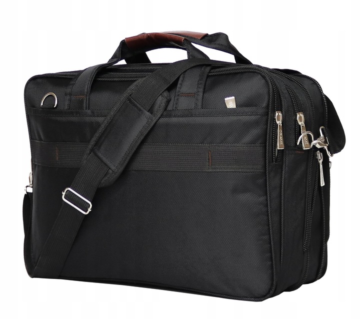 DUŻA TORBA MĘSKA DWUKOMOROWA DO PRACY NA RAMIĘ A4