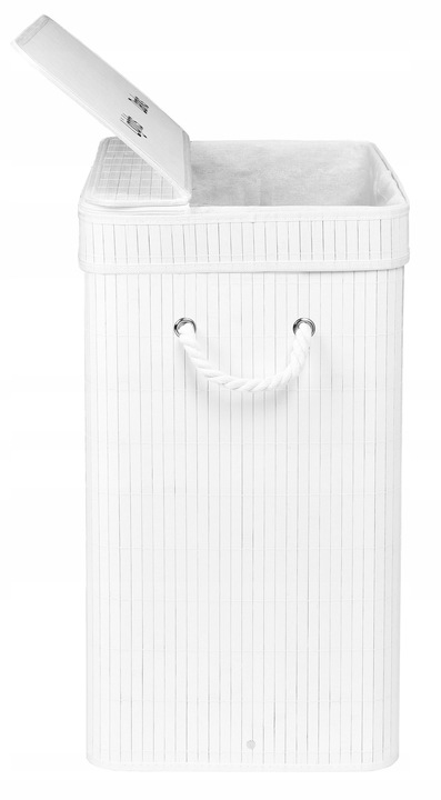 KOSZ BAMBUSOWY NA PRANIE BIELIZNĘ DWUKOMOROWY POJEMNIK ORGANIZER 100L