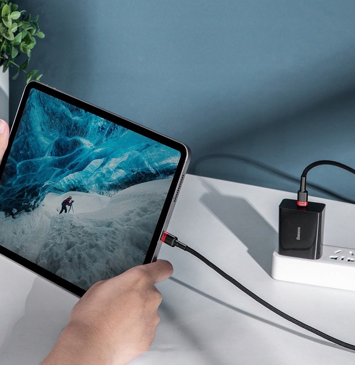 BASEUS KABEL USB-C TYP C 100W 5A PD QC SZYBKI MOCNY PRZEWÓD W OPLOCIE 2M