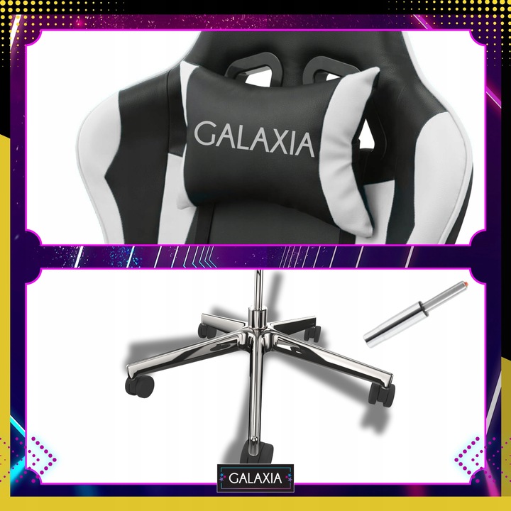 FOTEL GAMINGOWY BIUROWY Obrotowy Kubełkowy Krzesło Gamingowe Z Podnóżkiem