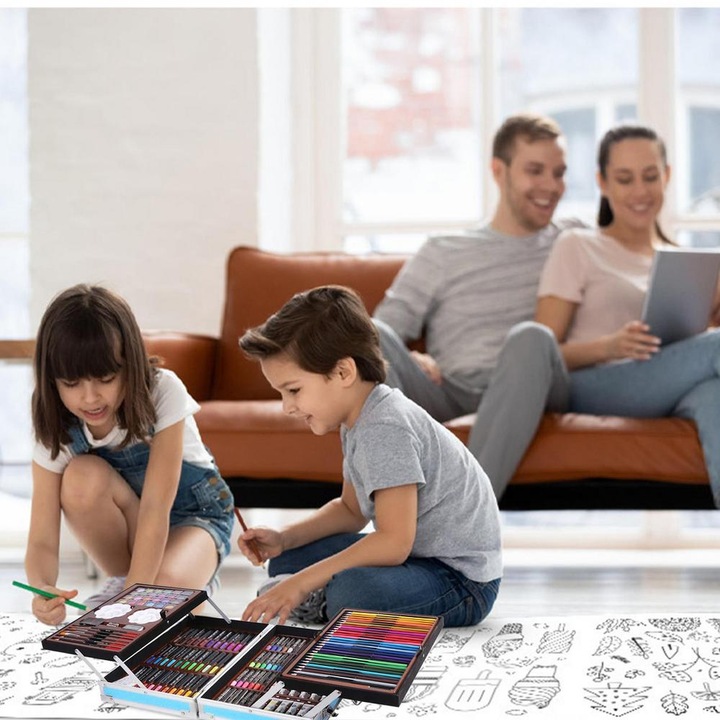 ZESTAW ARTYSTYCZNY PLASTYCZNY KREATYWNY DO MALOWANIA DLA DZIECKA WALIZKA