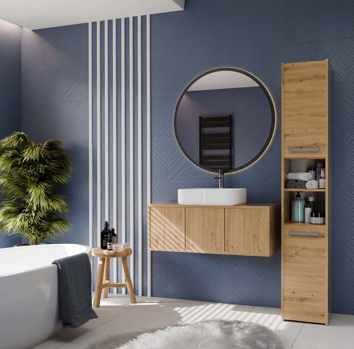 SZAFKA ŁAZIENKOWA S30 REGAŁ SŁUPEK 30CM DĄB ARTISAN