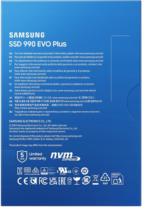 Dysk SSD Samsung 990 EVO Plus 2TB SSD 2TB M.2 MZ-V9S2T0BW